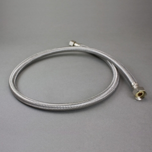 24" Braided Stainless Steel Faucet Connector, 3/8" Compression X 1/2" FIP